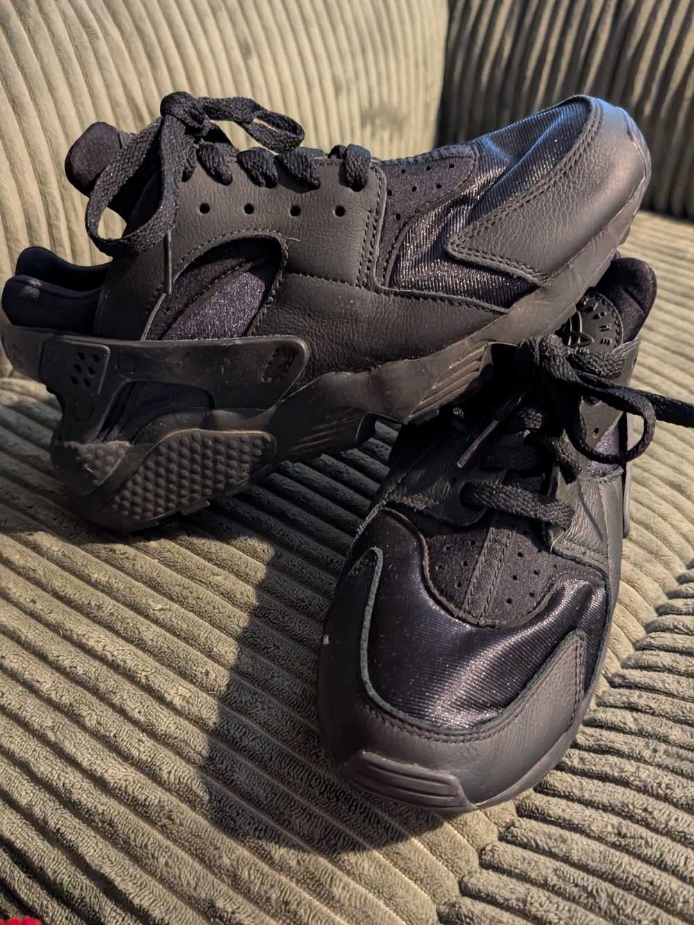 Nike Air Huarache Shoes Women's Sz 8.5 Tripple Black Running Sneakers DH4439-001